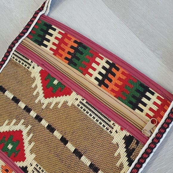 New Boho Aztec Southwestern Ethnic Weave Colorful Multicolor Large Shoulder Bag - Picture 2 of 10